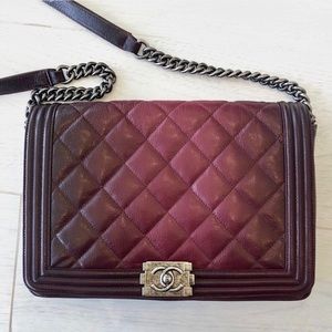 Chanel Ombré Large Boybag Burgundy
